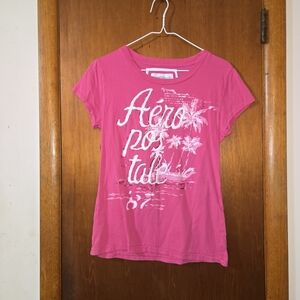 Aeropostale Pink Graphic Short Sleeve Tee